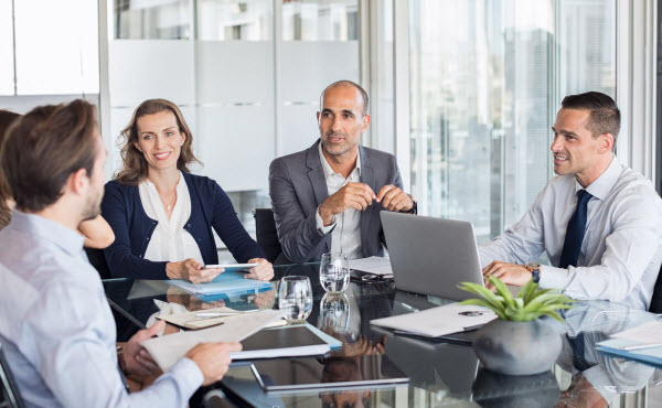 Group of business people having a meeting in a conference room