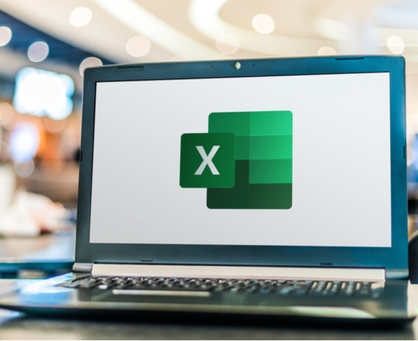Laptop computer displaying logo of Microsoft Excel